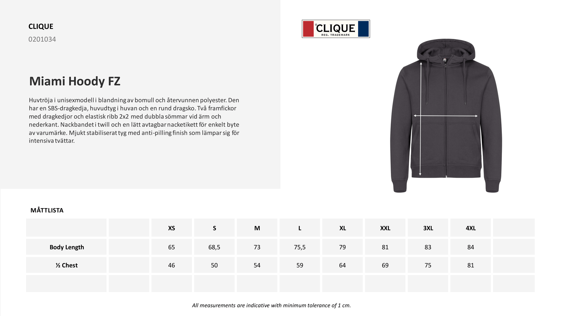 Clique Miami Hoody Full Zip