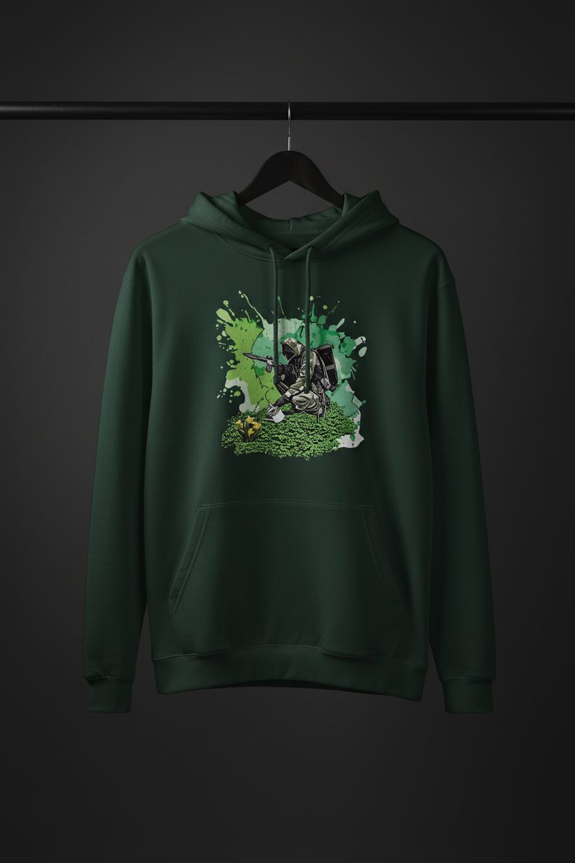 Hoodie Fältvård på galge