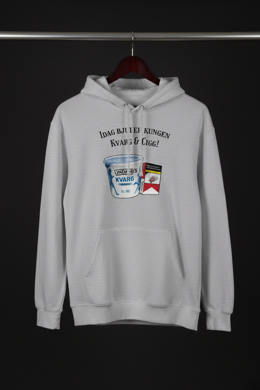 Hoodie Kvarg & Cigg på galge