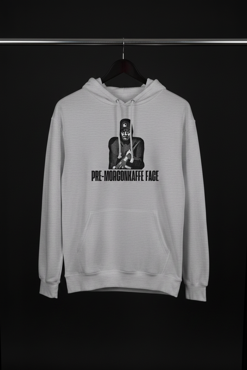 Hoodie Pre-Morgonkaffeface på galge