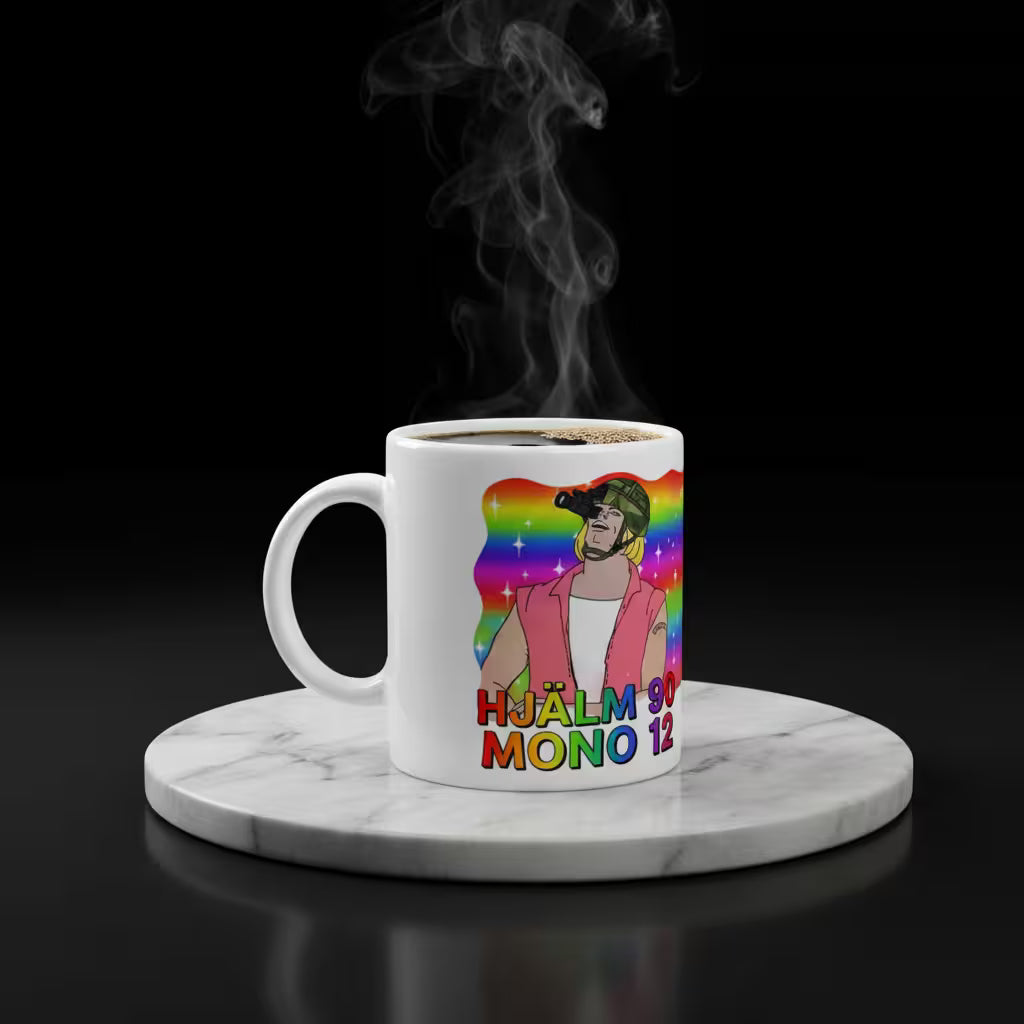 Kaffemugg - Hjälm 90 Mono 12