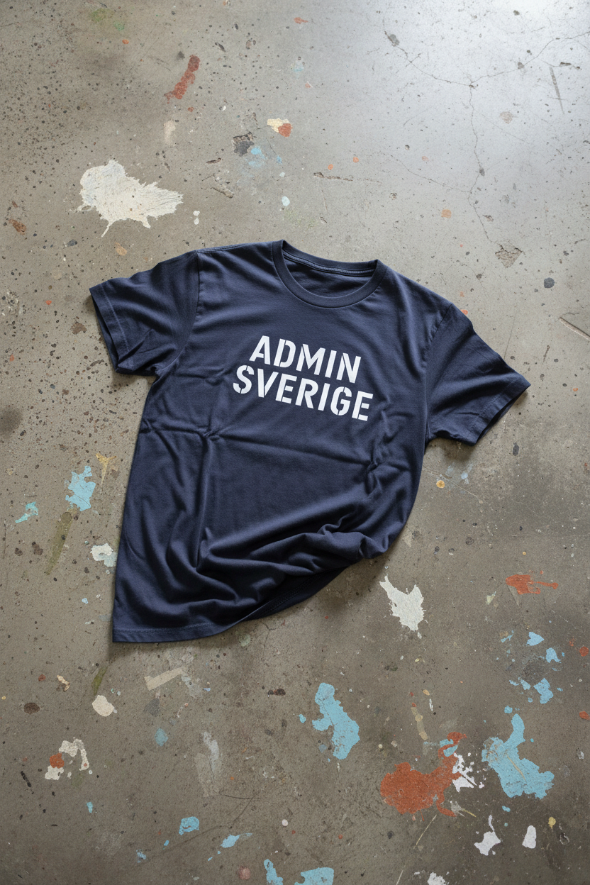 T-shirt Admin Sverige – framsida, betonggolv