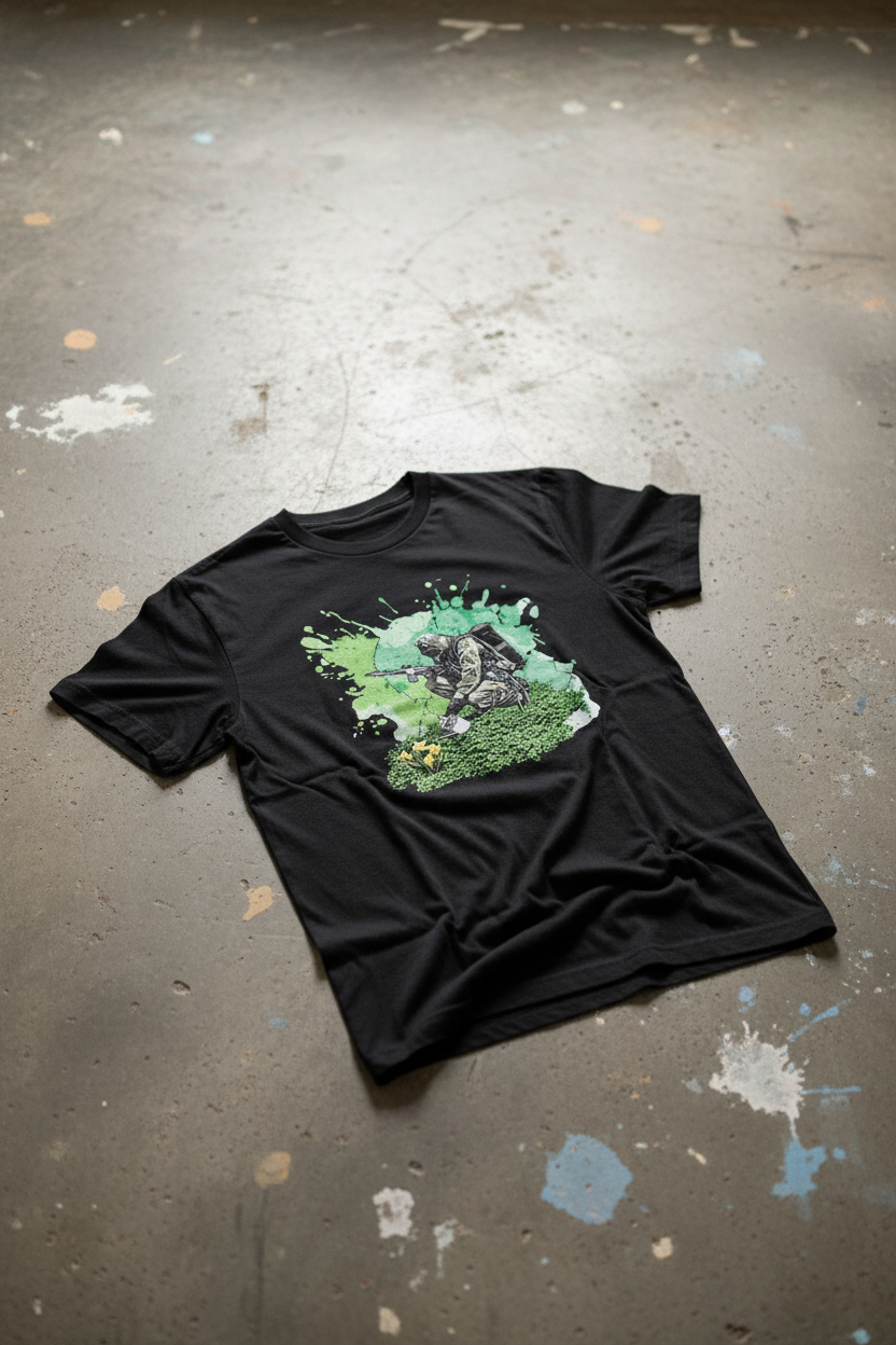 T-shirt Fältvård – framsida, betonggolv