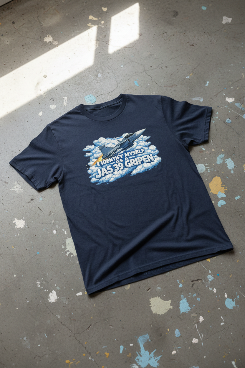 T-shirt Identity Gripen – framsida, betonggolv