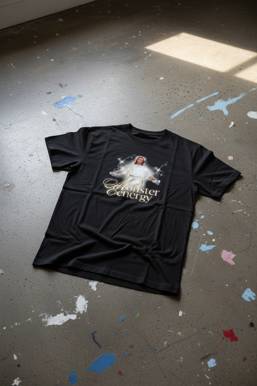 T-shirt Monster Energy – framsida, betonggolv