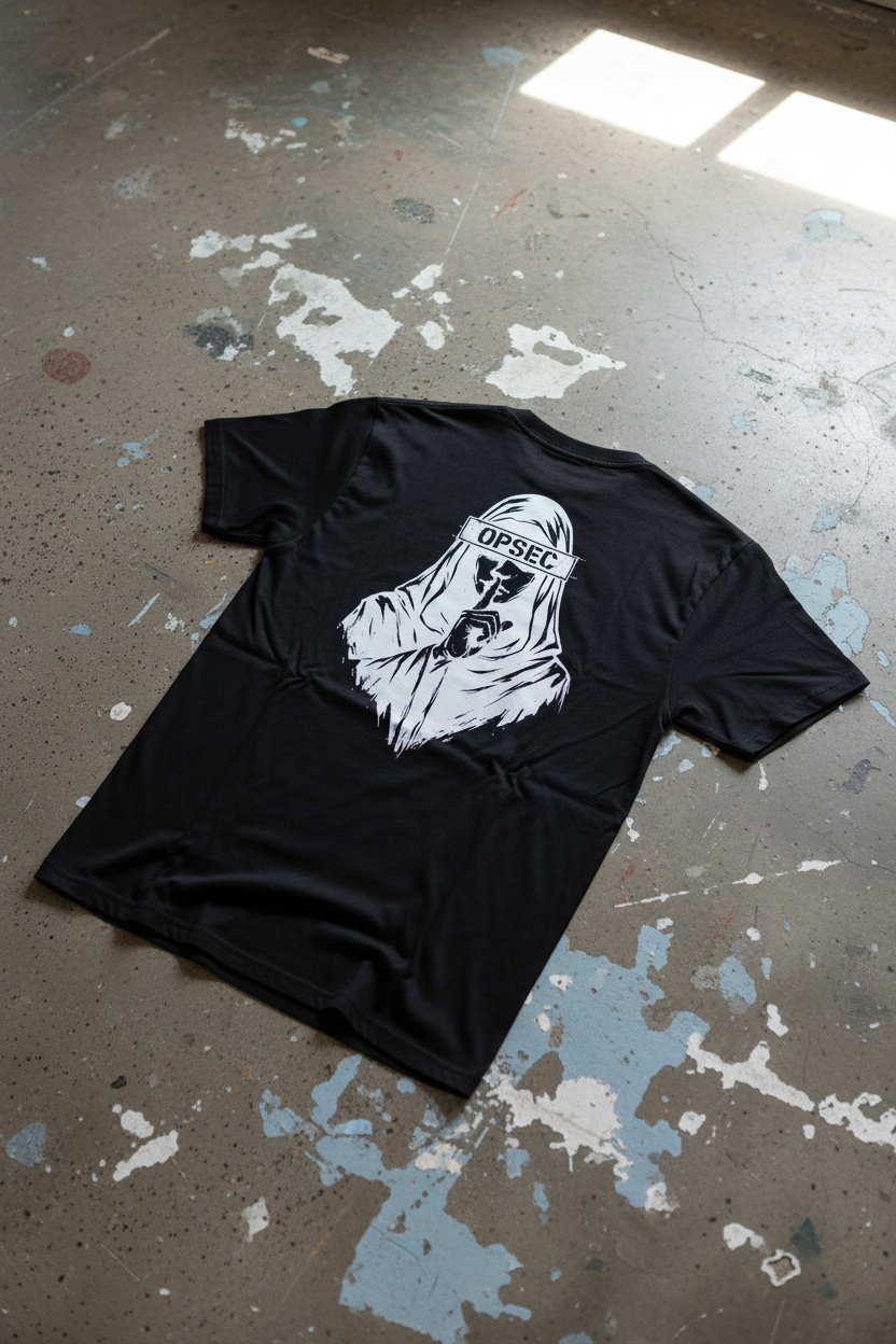 T-shirt OPSEC – rygg, betonggolv