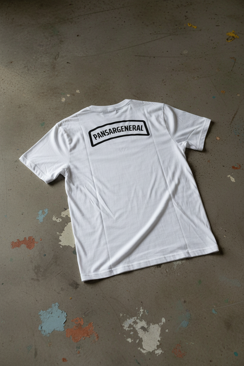 T-shirt Pansargeneral – baksida, betonggolv