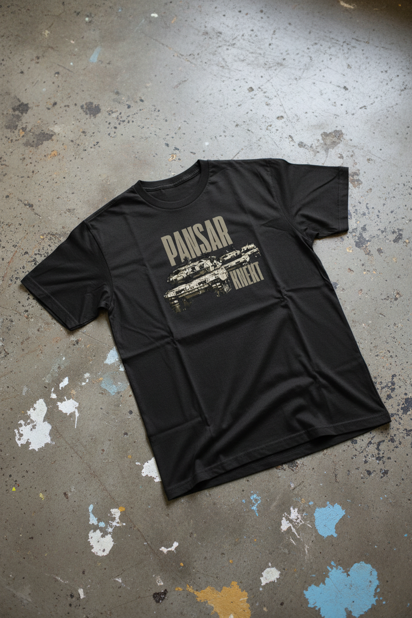 T-shirt Pansarknekt – framsida, betonggolv