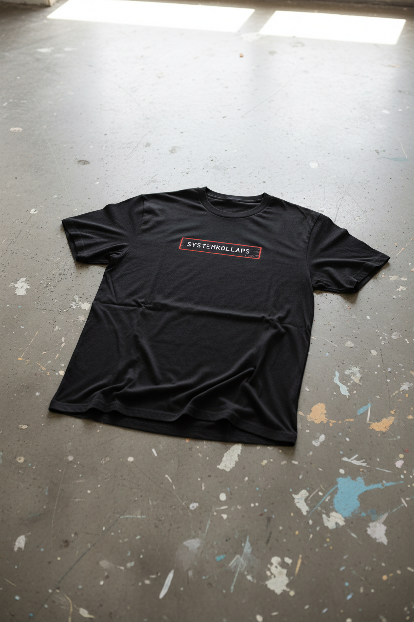 T-shirt Systemkollaps – framsida, betonggolv
